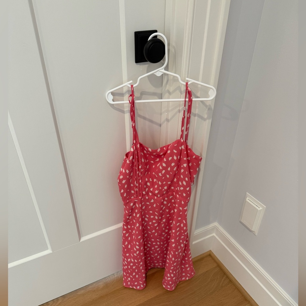 Lola & Grace Pink and White Polka Dot Mini Flowy Dress XS